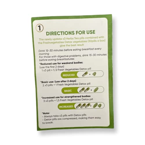 Slimming Care Newest Version X3 Type 1 Diet for Everyone (30pills/Box) + Free Vegetable