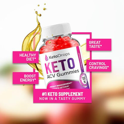 Keto Drops ACV Gummies - Advanced Formula Drops Keto Plus ACV Gummies Apple