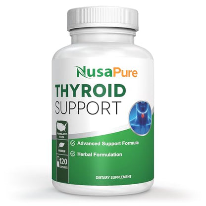 NusaPure Premium Thyroid Support Supplement (Non-GMO) 120 caps for with Ashwaganda