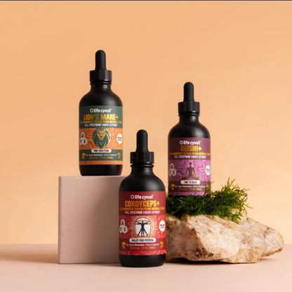 Life Cykel Professional Athletes Pack - Reishi, Lion's Mane & Cordyceps Mushroom Extract- Full-Spectrum Mushroom Tincture for Energy, Focus and Immune Health- Vegan, Non-GMO Formula