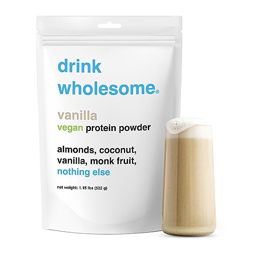 drink wholesome Vegan Vanilla Almond Protein Powder | for Sensitive Stomachs 