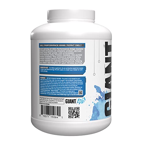 Giant Edge Series 100% Whey Protein Isolate - 25g Pure Whey Isolate - Zero Sugar, Zero