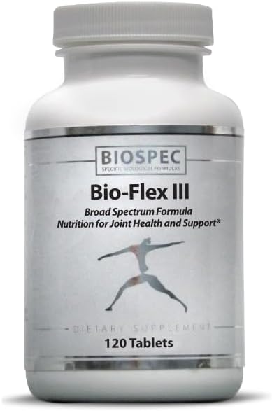 BIOSPEC NUTRITIONALS Bio-Flex III Joint Support Supplement – Glucosamine, Chondroitin, Curcumin, Boswellia, Vitamin C & Manganese with BioPerine® – (120 Count)