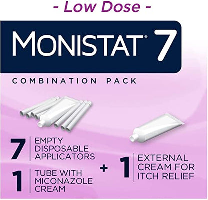 Monistat 7 Simple Cure Feminine Antifungal Cream with RX Strength Cream, 7 Day Treatment Cream
