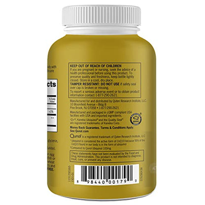 Qunol Ubiquinol CoQ10 200mg Softgels, Powerful Antioxidant for Heart and Vascular