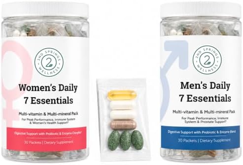 Men's & Women's Daily 7 Essentials Bundle - Complete Multivitamin Packs for Optimal Health and Vitality