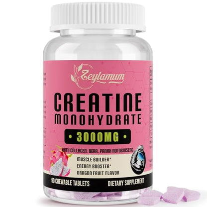 Creatine Monohydrate for Women, Creatine Supplement 3000mg, with Hydrolyzed Collagen