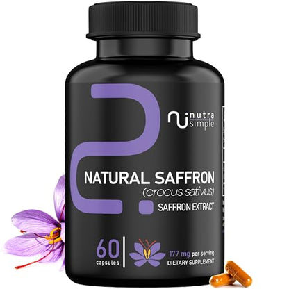 Nutra Simple Saffron Supplements 177mg, Pure Saffron Extract, Made in USA, Natural 