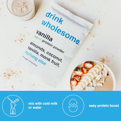 drink wholesome Vegan Vanilla Almond Protein Powder | for Sensitive Stomachs