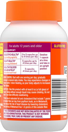 Metamucil Daily Fiber Supplement, 160 Capsules