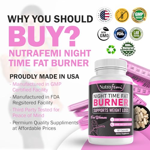 Nutrafemi Night time Fat Burner, Weight Loss Pills for Women – Thermogenic Fat Burner