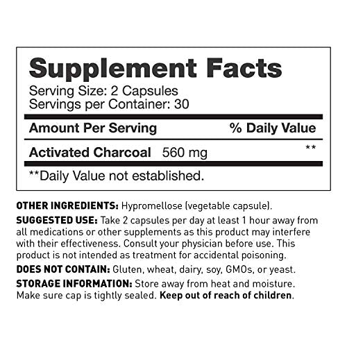 Coconut Charcoal Capsules from The Myers Way Protocol - Natural Activated Charcoal