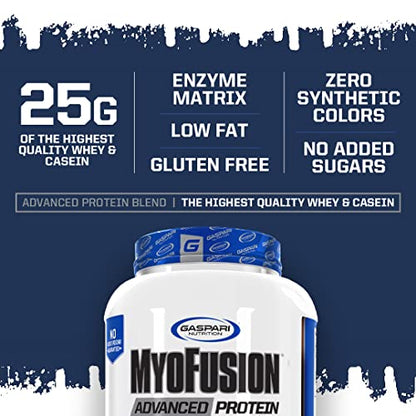 Gaspari Nutrition Myofusion Advanced Protein, Protein Blend with Whey Protein, Casein Protein