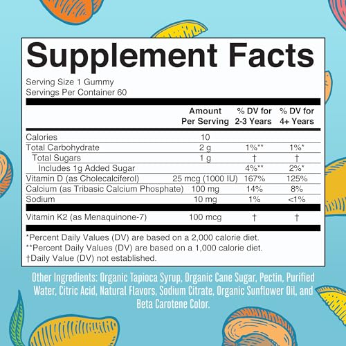 MaryRuth Organics Calcium with Vitamin D & Vitamin K2, 2 Month Supply, Calcium