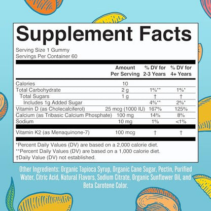 MaryRuth Organics Calcium with Vitamin D & Vitamin K2, 2 Month Supply, Calcium