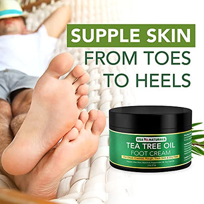 Tea Tree Oil Foot Cream For Dry Cracked Heels Repair - Natural Foot Cream For Dry Cracke