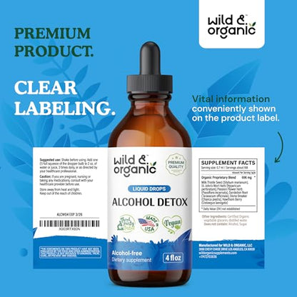 Wild & Organic Alcohol Detox Supplement - Liver Cleance & Repair Formula - Anti Alcohol