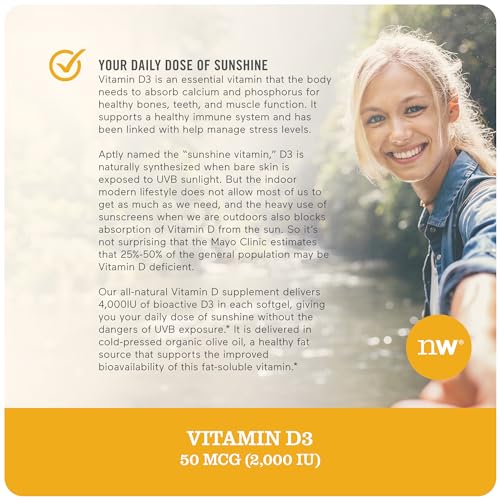 NatureWise Vitamin D3 2000iu (50 mcg) Healthy Muscle Function, and Immune Support