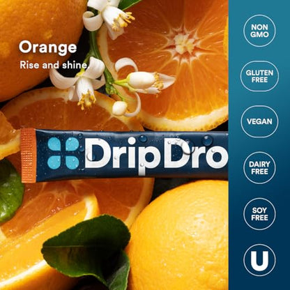 DripDrop Hydration Watermelon Orange Bundle, Electrolyte Packets, 64 Count | Watermelon, Orange; 3X Electrolytes; Potassium, Magnesium, Zinc, Vitamin C; Single Serve; Daily Use, Workouts, Travel