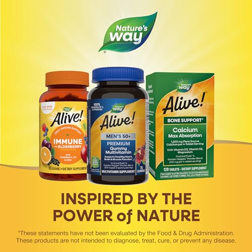 Nature’s Way Alive! Men’s 50+ Premium Gummy Multivitamin, Supports Healthy Heart
