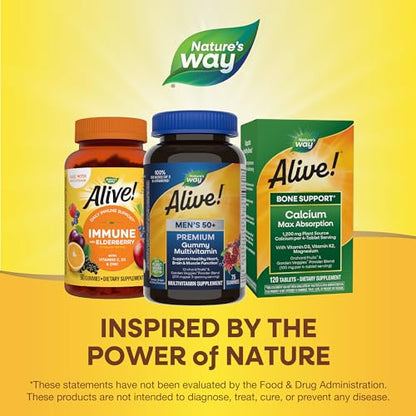 Nature’s Way Alive! Men’s 50+ Premium Gummy Multivitamin, Supports Healthy Heart