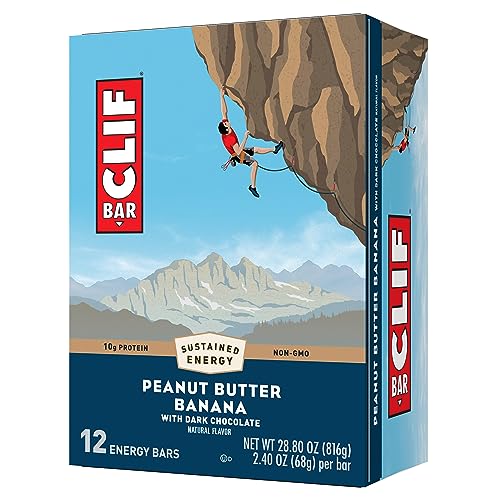 Clif Bar - Peanut Butter Banana with Dark Chocolate Flavor - Made with Organic Oats 