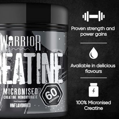 Warrior Creatine Monohydrate Powder – 300g – Micronised for Easy Mixing