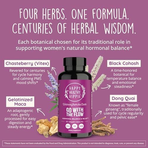 Happy Healthy Hippie Glow for It Astaxanthin Supplement & Go with The Flow Hormone Balance for Women