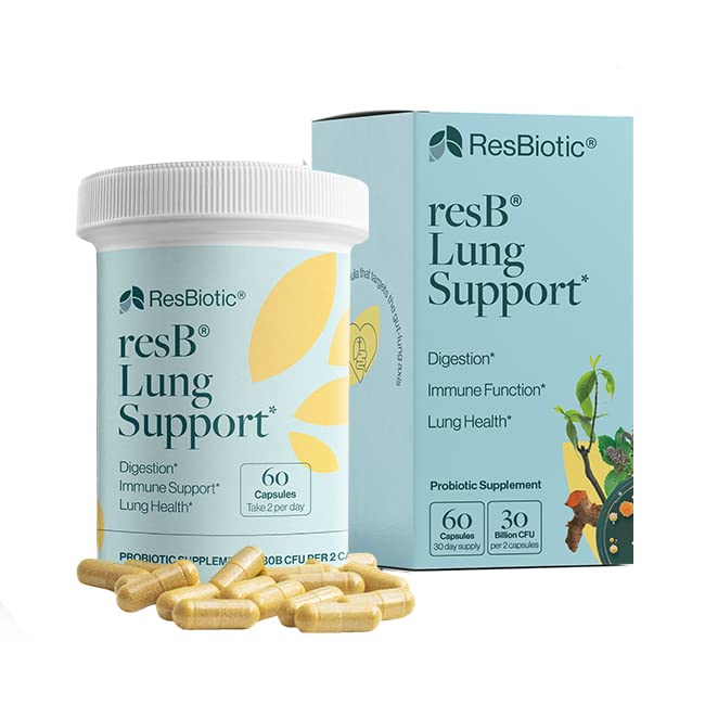 ResBiotic | resB Lung Support Supplement | Dr Formulated Probiotics with Turmeric & Holy 