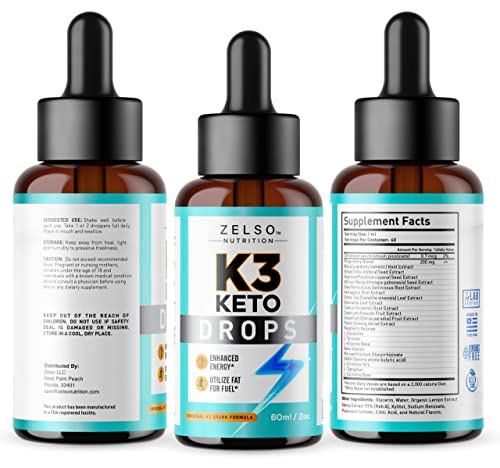 K3 Keto Drops for Weight Loss - Fat Burner & Metabolism Booster | Advanced Keto Carb