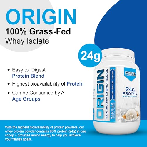 Pure Label Nutrition 100% Grass Fed Protein Isolate-Vanilla, Keto, Low Carb-2lbs
