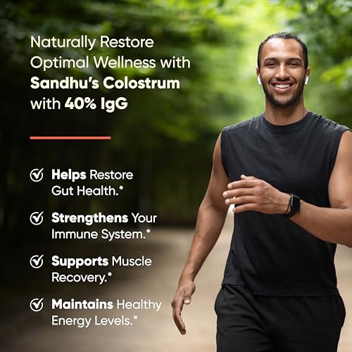 Sandhu's Pure Bovine Colostrum Powder Supplement for Humans |40% IgG Highly