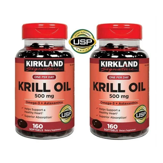 Kir-kland Signature Krill Oil 500 Milligram 160 Softgels