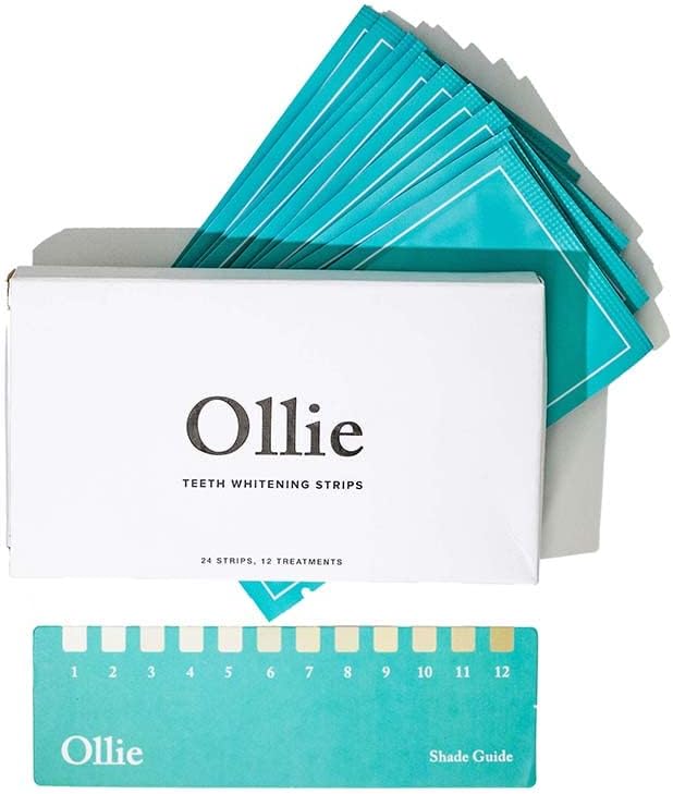 Ollie Clean Mint Nano Hydroxyapatite Toothpaste & Whintening Strips 24 Strips, 12 Treatments for Teeth Whitening