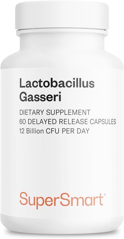 Supersmart - Lactobacillus Gasseri 12 Billion CFU per Day - Probiotic Supplement | Non-GMO & Gluten Free - 60 DR Capsules (Delayed Release)
