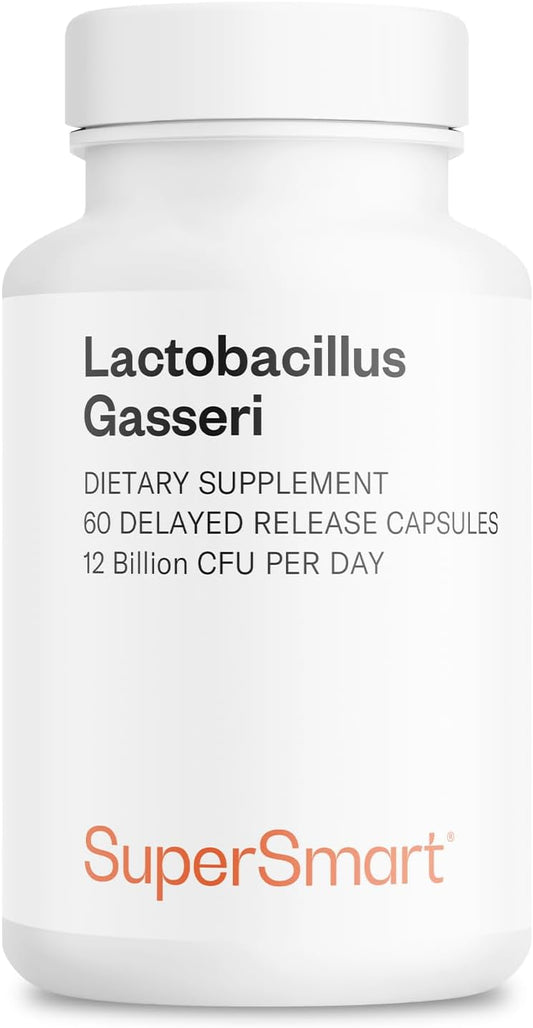 Supersmart - Lactobacillus Gasseri 12 Billion CFU per Day - Probiotic Supplement | Non-GMO & Gluten Free - 60 DR Capsules (Delayed Release)