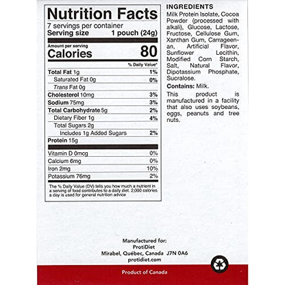 Protidiet Chocolate Flavor High Protein Instant Pudding Mix (7-5.9 oz Pouches) (Chocolate)