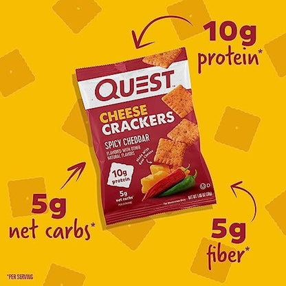 Quest Nutrition Cheese Crackers, Spicy Cheddar Blast, 10g of Protein, Low Carb