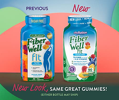 Vitafusion Fiber Well Fit Gummies Supplement, 90 Count (Packaging May Vary)
