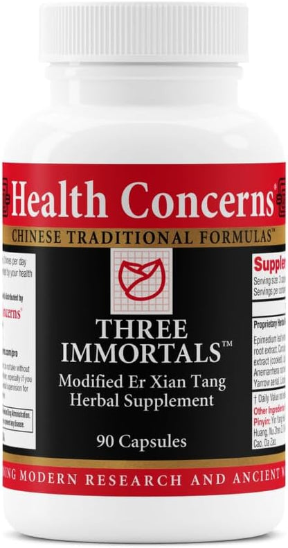 Health Concerns Three Immortals - Menopause Support Supplement - Powerful Relief for Hot Flashes, Hormone Imbalance & Night Sweats - Dong Quai, Epimedium, Morinda, Rehmannia & Lycium - 90 Capsules