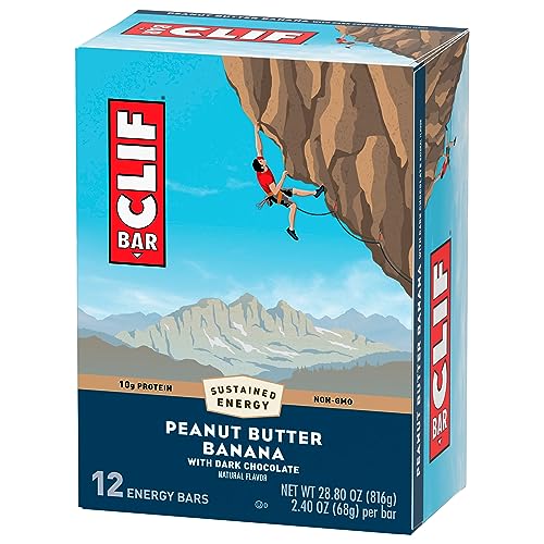 Clif Bar - Peanut Butter Banana with Dark Chocolate Flavor - Made with Organic Oats