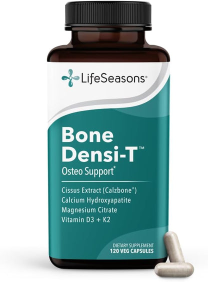 LifeSeasons Bone Densi-T - Osteo & Calcium Support - Bone Mineral Density, Pliability & Healing - Skeletal Strength & Tissue Production - Calcium, Magnesium & Vitamin D - 120 Capsules