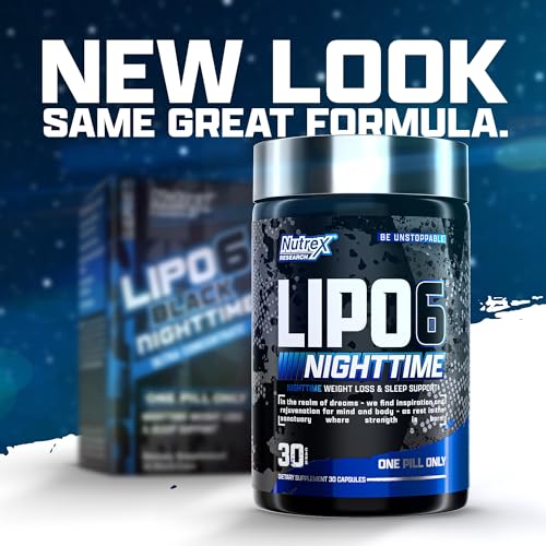 Nutrex Lipo 6 Nighttime Fat Burner | Melatonin Sleep Aid & Weight Loss Diet Pills
