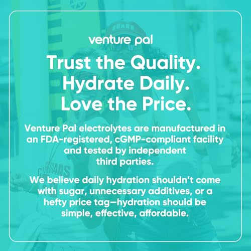Venture Pal Sugar Free Electrolyte Powder Packets - Liquid Daily IV Drink Mix for Rapid Hydration & Party Recovery | 5 Vitamins & 7 Electrolytes| Keto Friendly | Non-GMO | Certified Vegan | 16 Sticks