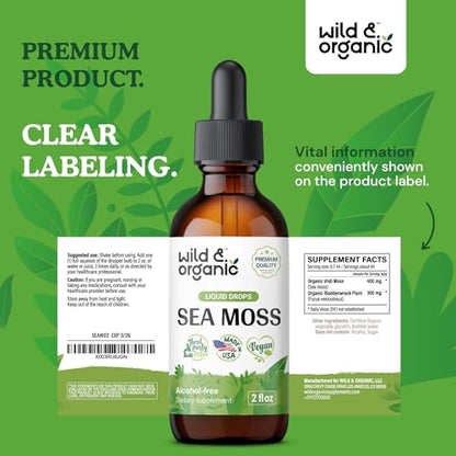 Sea Moss - Organic Sea Moss Liquid Drops - Irish Sea Moss Supplement - Seamoss