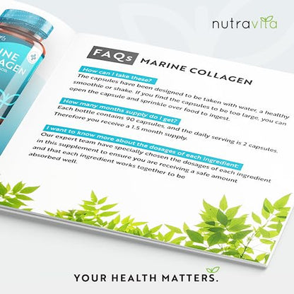 Marine Collagen 1000mg Enhanced with Hyaluronic Acid 100mg - 90 Super Strength Capsules
