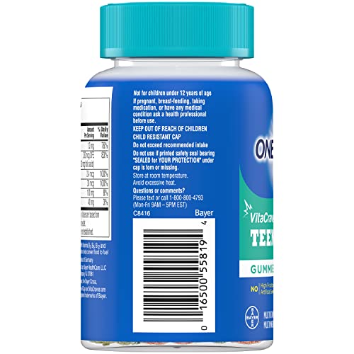 One A Day Teen for Him Multivitamin Gummies, Gummy Multivitamins with Vitamin A, C, D