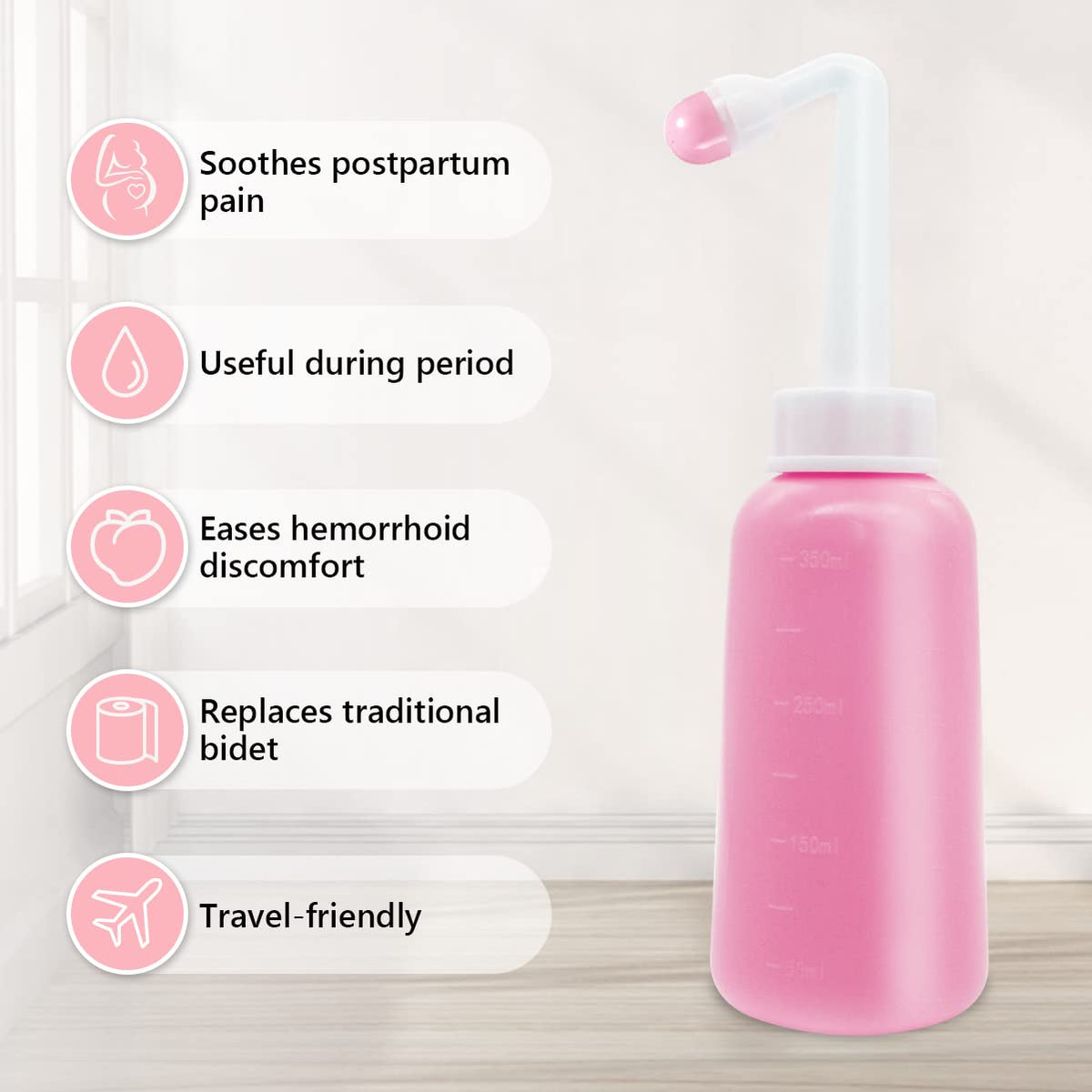 Peri Bottle for Postpartum Care,12 OZ Perineal Bottle Postpartum Essentials Upside Down Peri Bottle