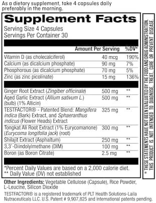 Jocko Fuel Test Booster for Men - Natural Endurance, Stamina, & Strength Booster - Muscle Builder for Men with Ginger Root, Shilajit, & Tongkat Ali, 120ct (30 Servings)