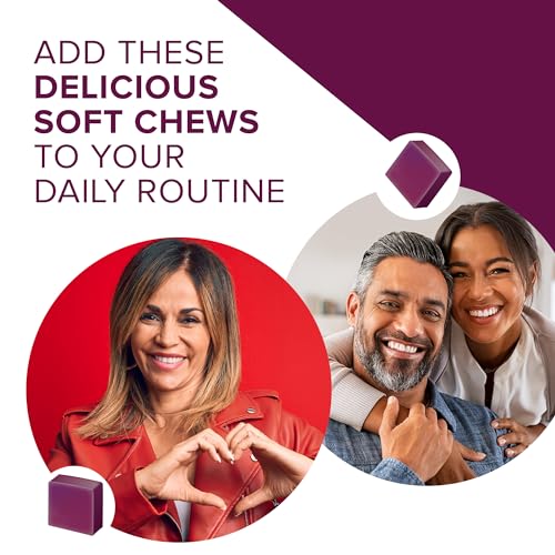 Qunol Beets Chews for Blood Pressure Support, 3 in 1 Beets + CoQ10 + Grape Seed Extract